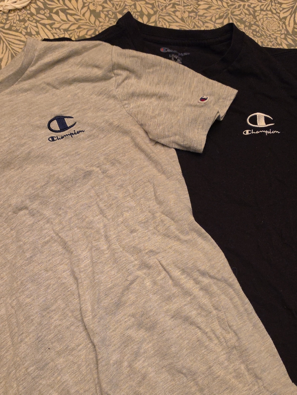 Champion Boy's Short Sleeve Tee in Gray and Black